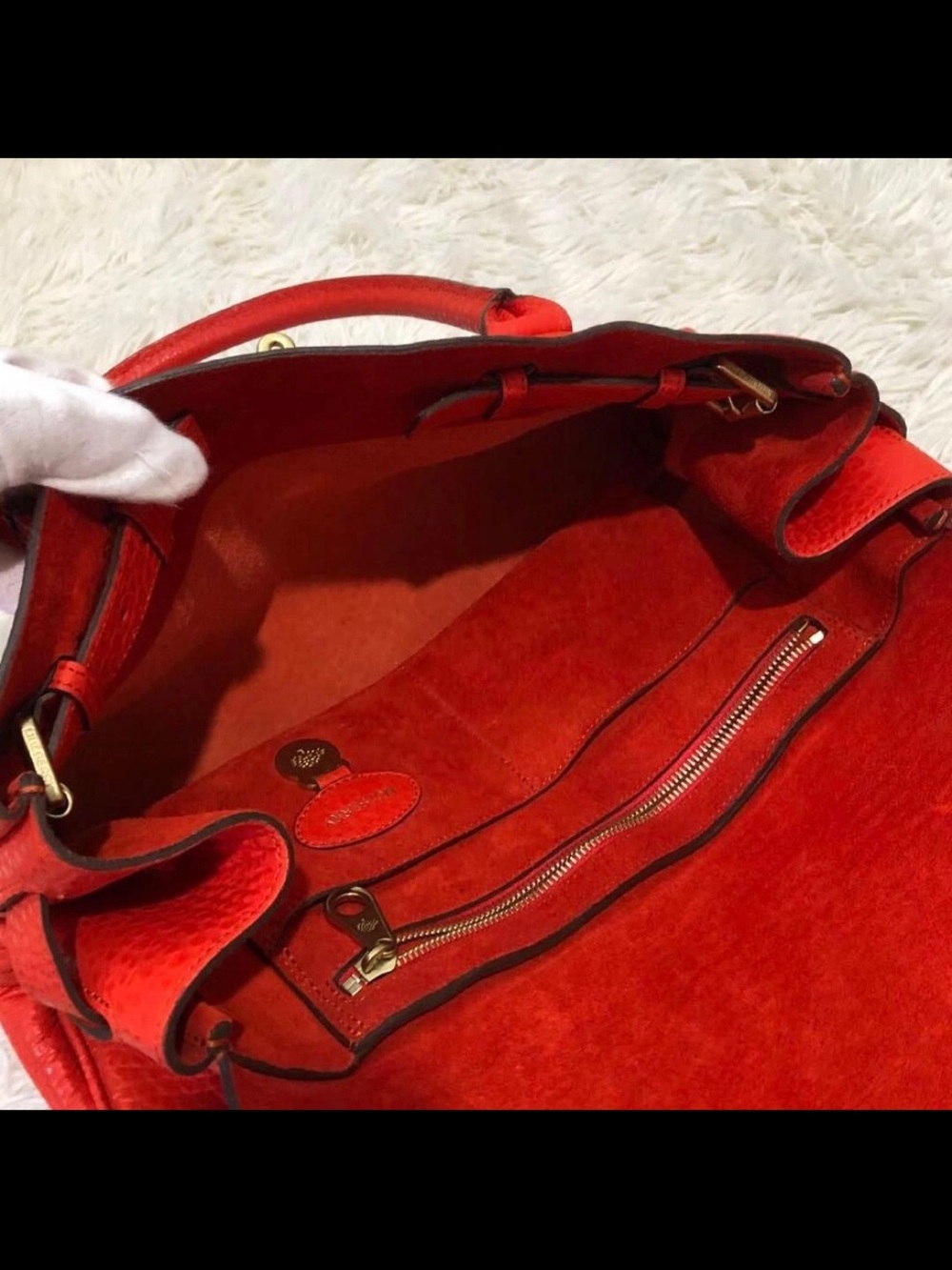 Mulberry Red Leather Bayswater Satchel - Picture 6 of 16